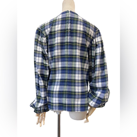 Batsheva blue tartan flannel  top - Picture 5 of 8